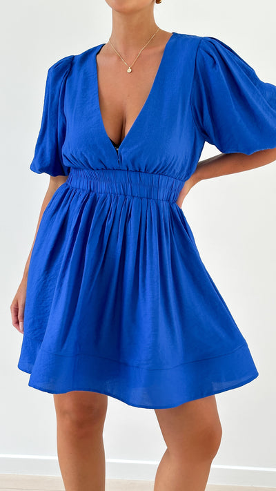 Load image into Gallery viewer, Erin Mini Dress - Royal Blue
