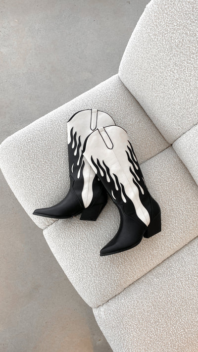 Load image into Gallery viewer, Zarina Boots - Black Ivory - Billy J

