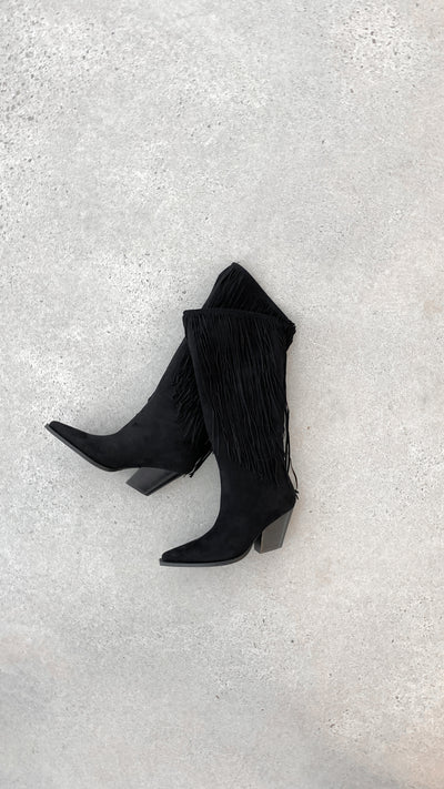 Load image into Gallery viewer, Evette Boots - Black Suede - Billy J
