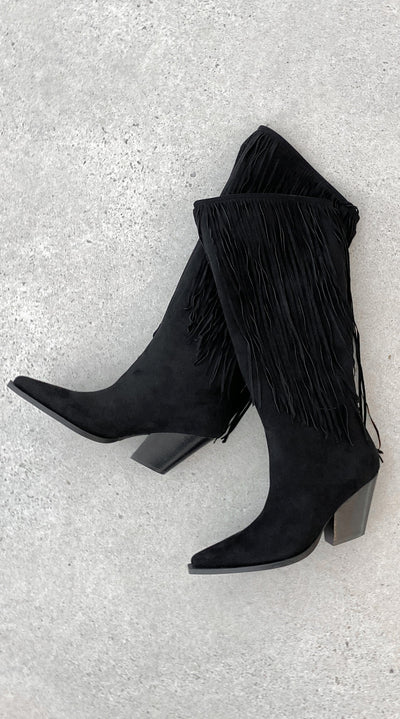 Load image into Gallery viewer, Evette Boots - Black Suede - Billy J

