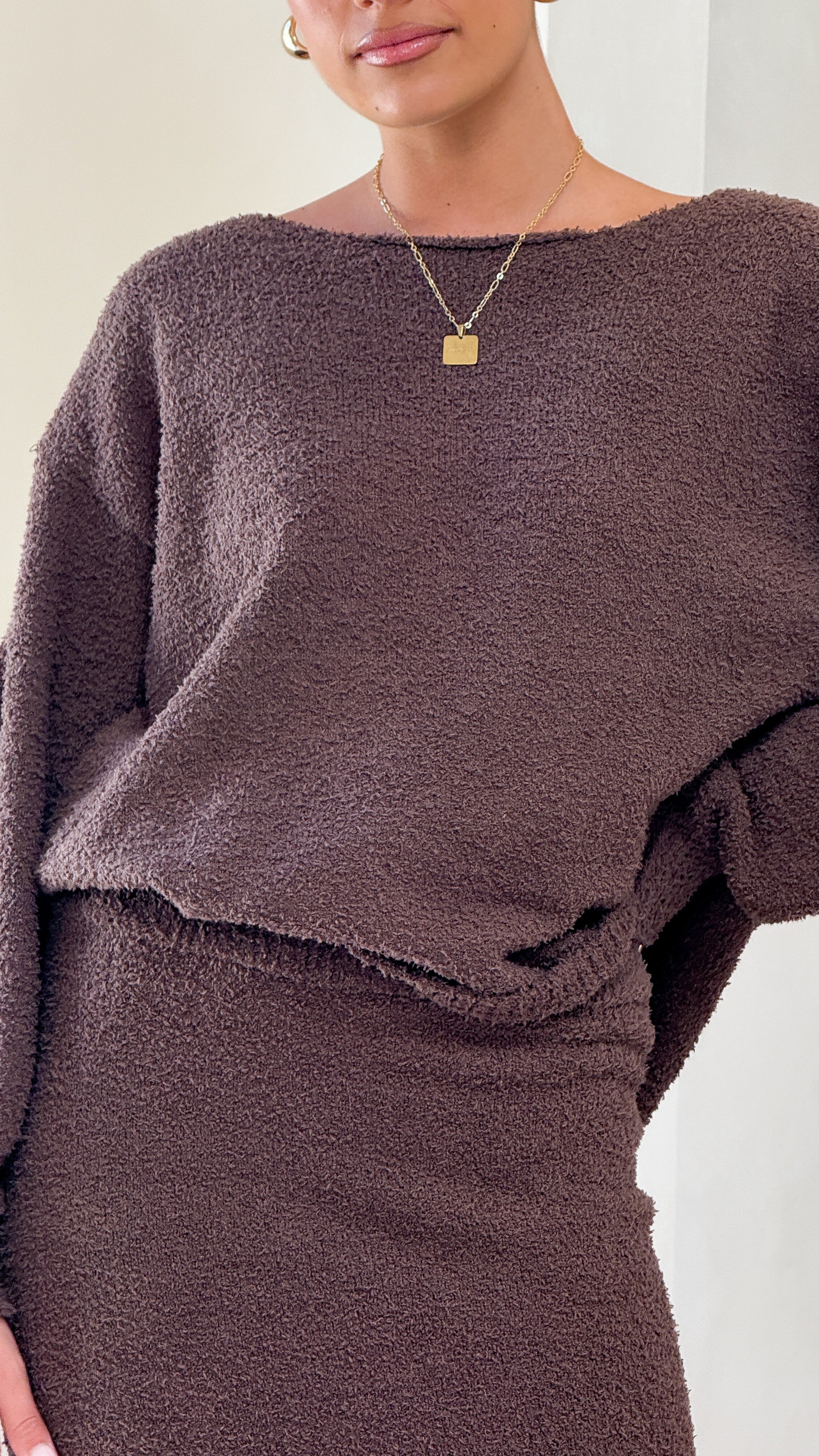 Cohen Knit Jumper - Chocolate - Billy J