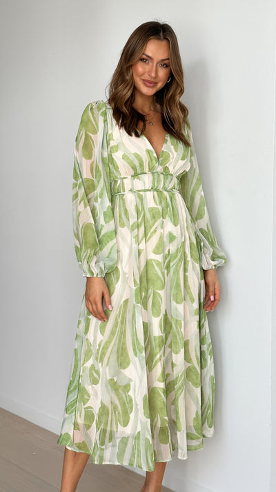 Load image into Gallery viewer, Luana Midi Dress - Green - Billy J

