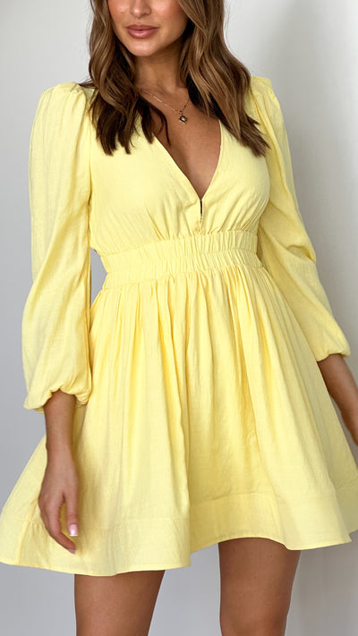 Load image into Gallery viewer, Charlotte Mini Dress - Yellow - Billy J
