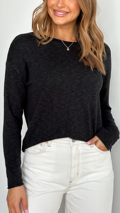 Load image into Gallery viewer, Nellie Long Sleeve Top - Black
