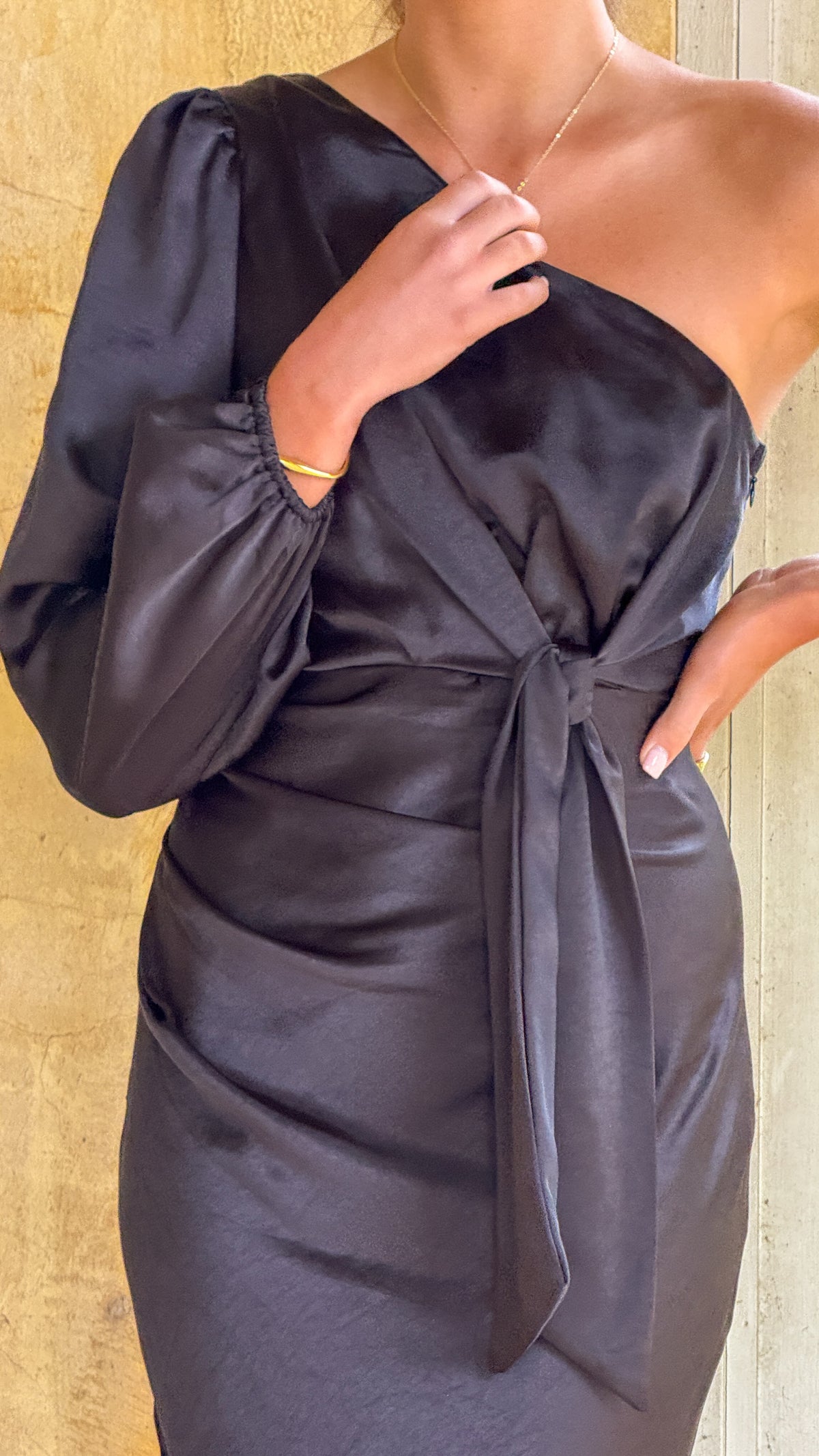 Eden One Shoulder Tie Front Maxi Dress - Black - Buy Women's Dresses - Billy  J