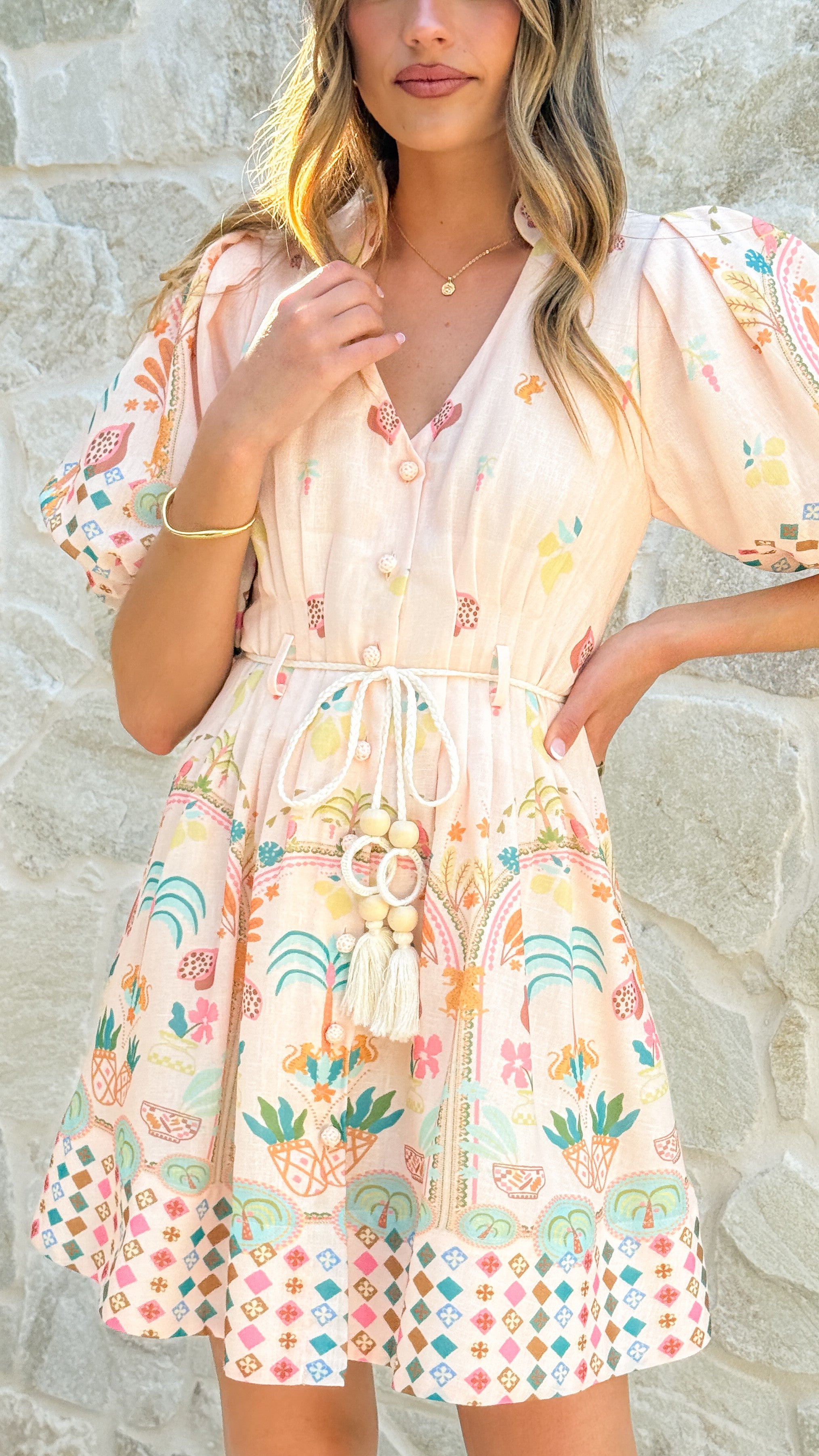 Misty Mini Dress - Acacia Palm - Billy J