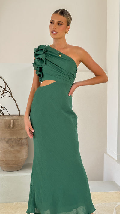 Load image into Gallery viewer, Amina Maxi Dress - Forest Green - Billy J
