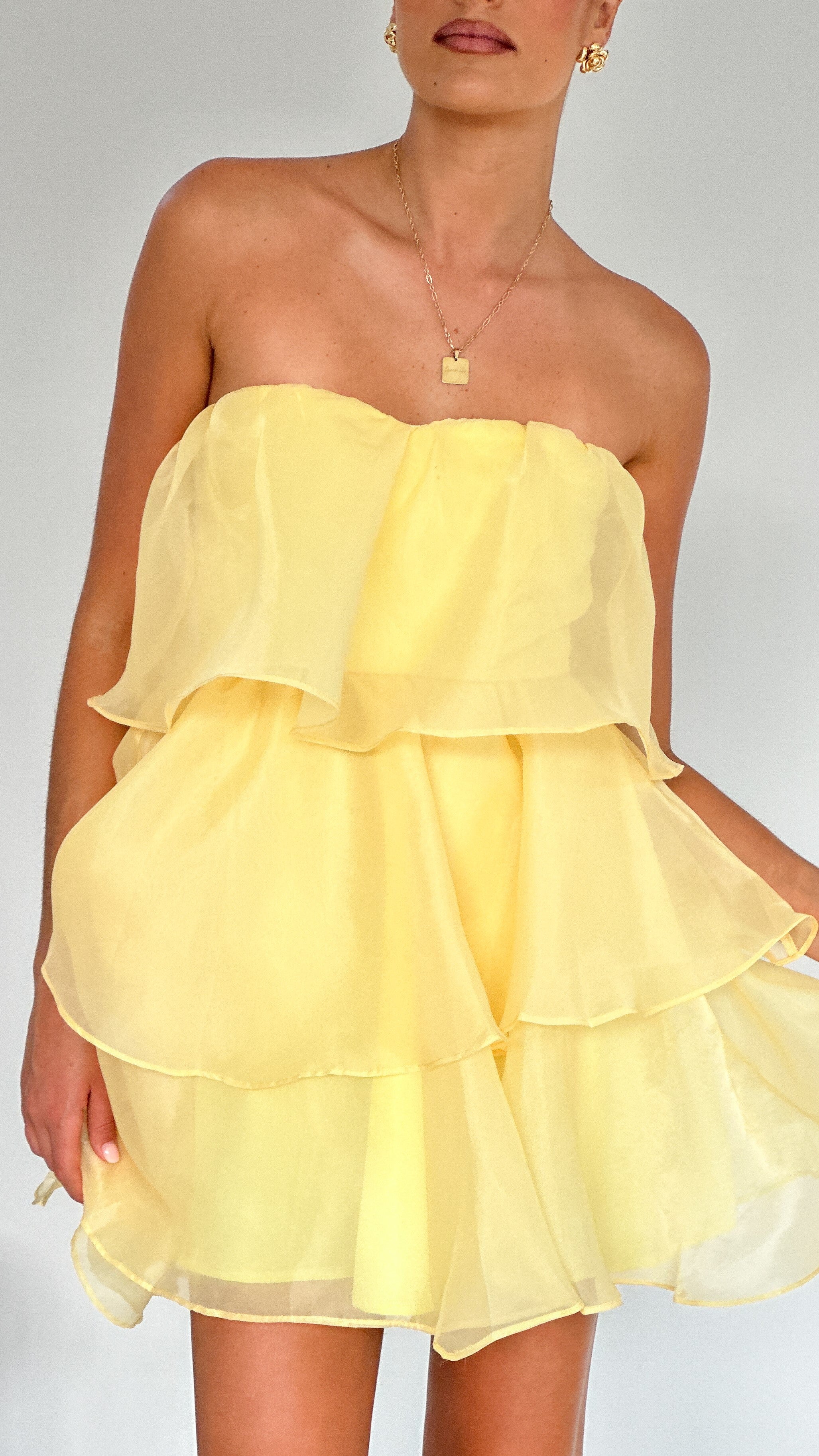 Monet Mini Dress - Yellow - Billy J