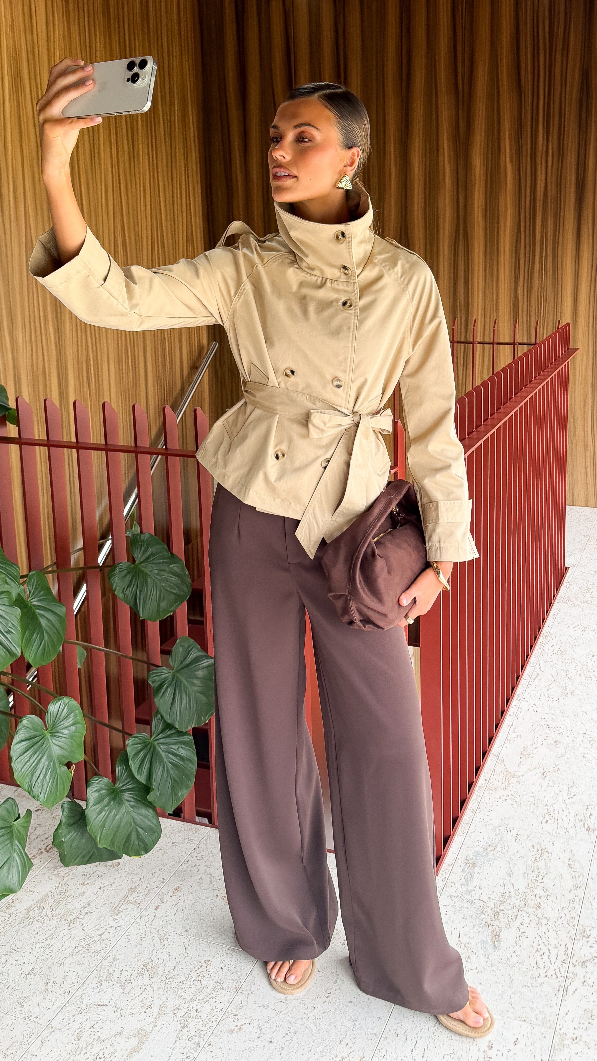 Maeva Tailored Pants - Brown - Billy J