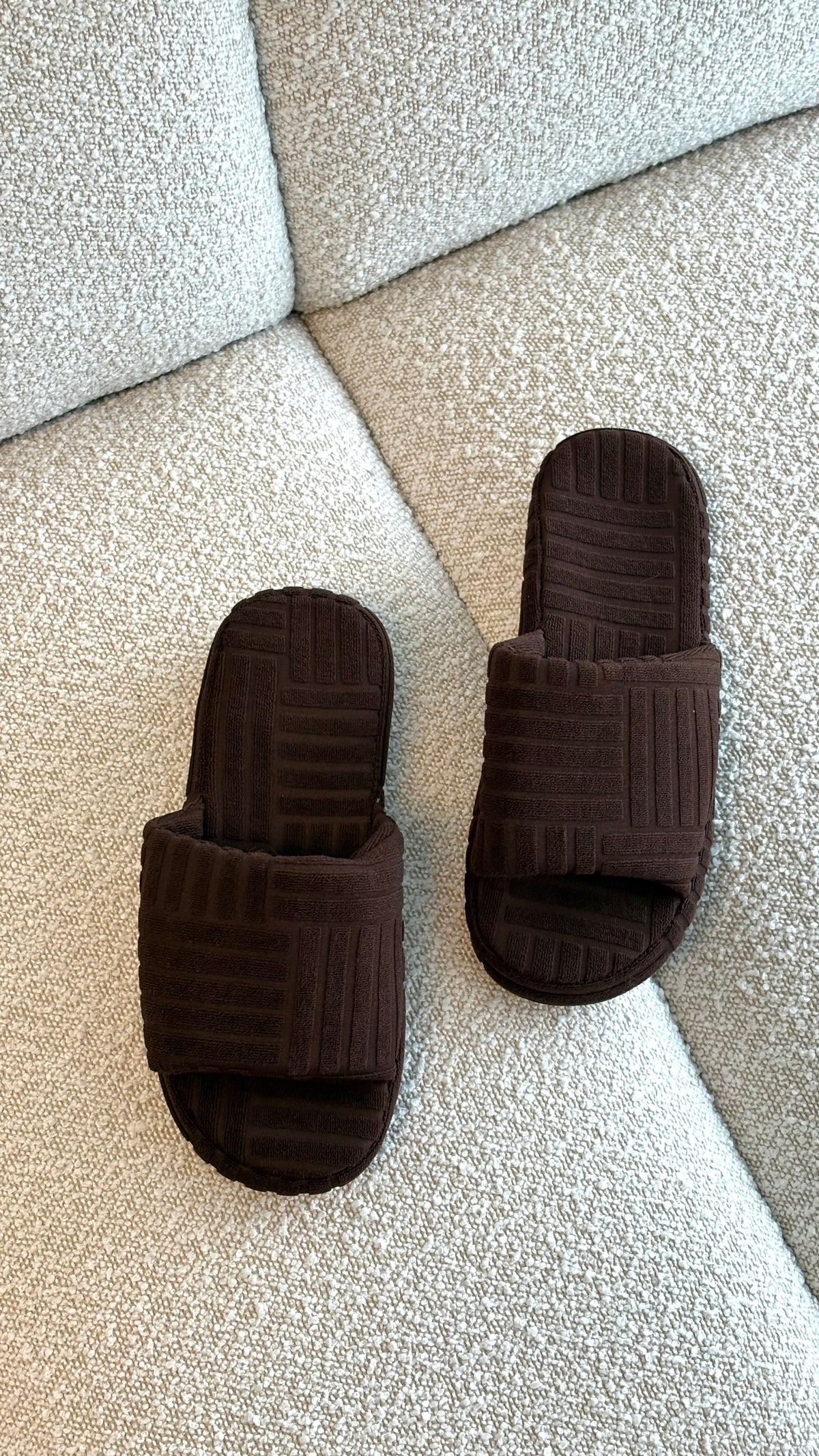 Terry Towelling Slippers - Chocolate - Billy J