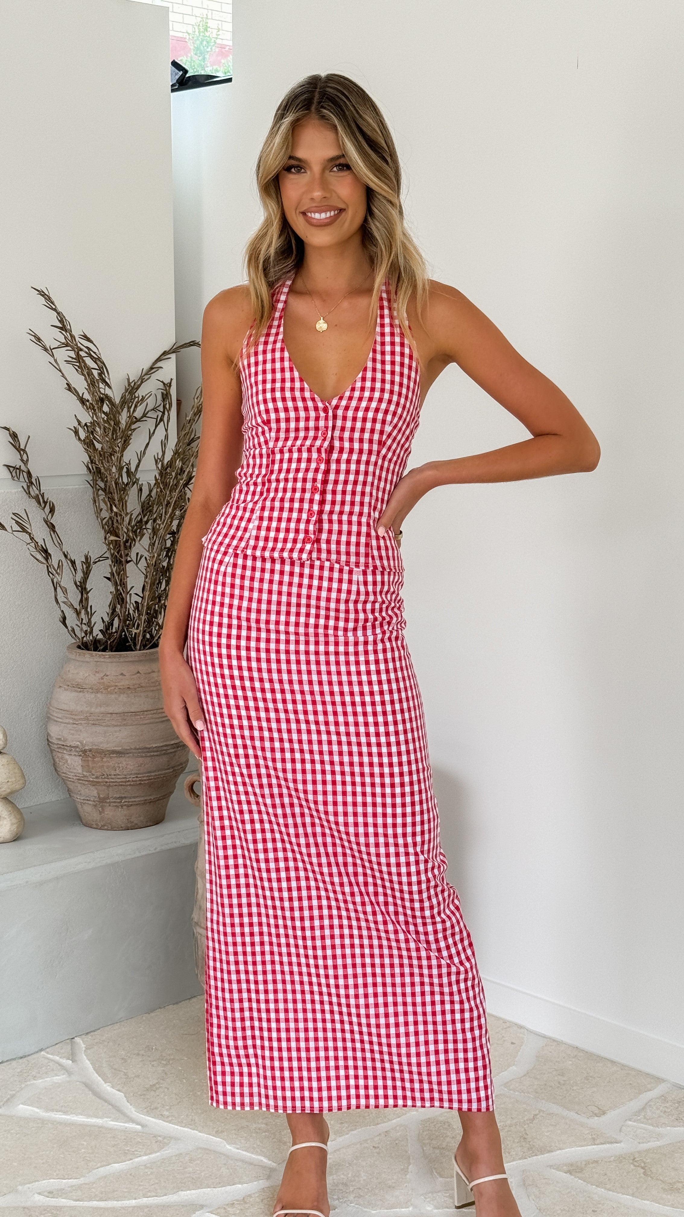 Jakayla Maxi Skirt - Picnic Red - Billy J