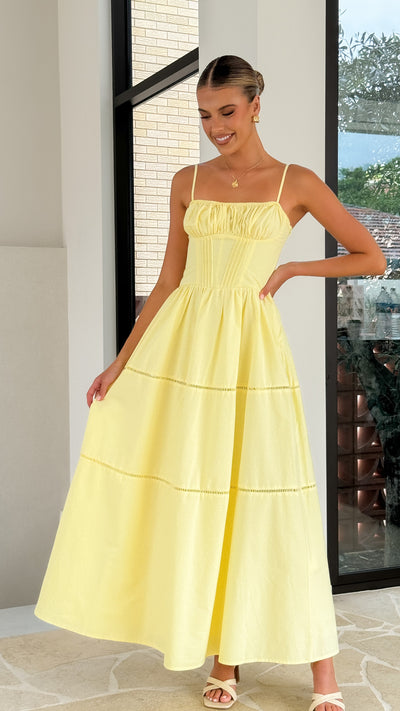 Load image into Gallery viewer, Isabella Maxi Dress - Yellow - Billy J
