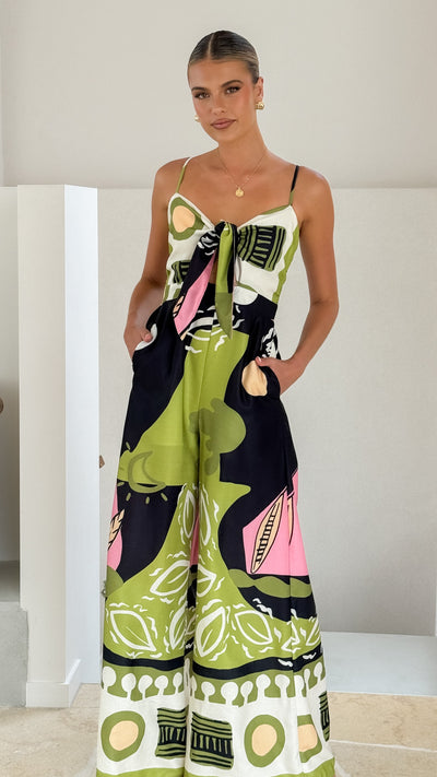 Load image into Gallery viewer, Teresa Jumpsuit - Green/Pink - Billy J
