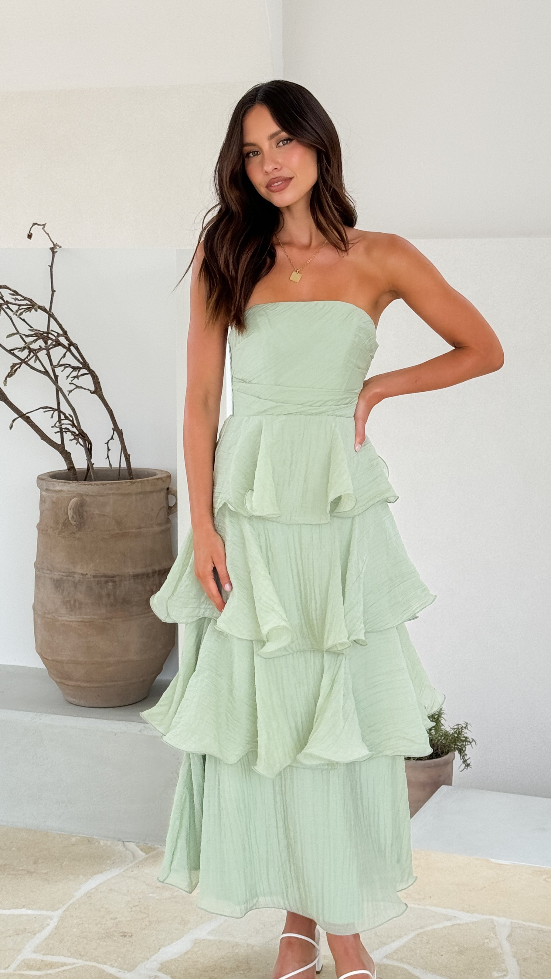 Lanica Maxi Dress - Sage - Billy J