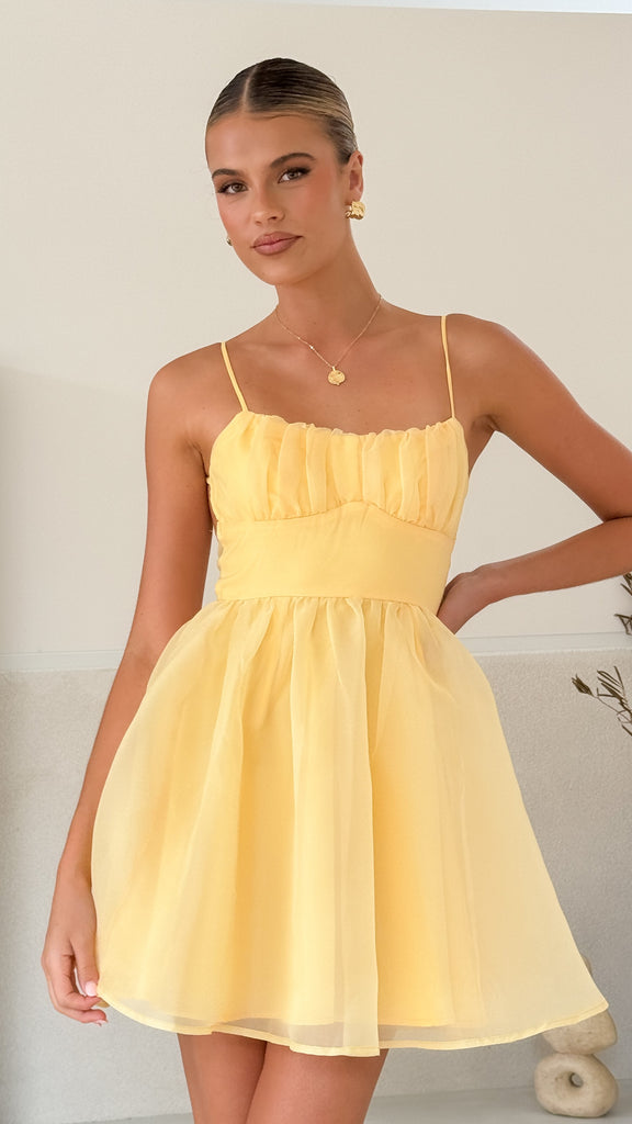 Ciele Mini Dress - Lemon - Billy J