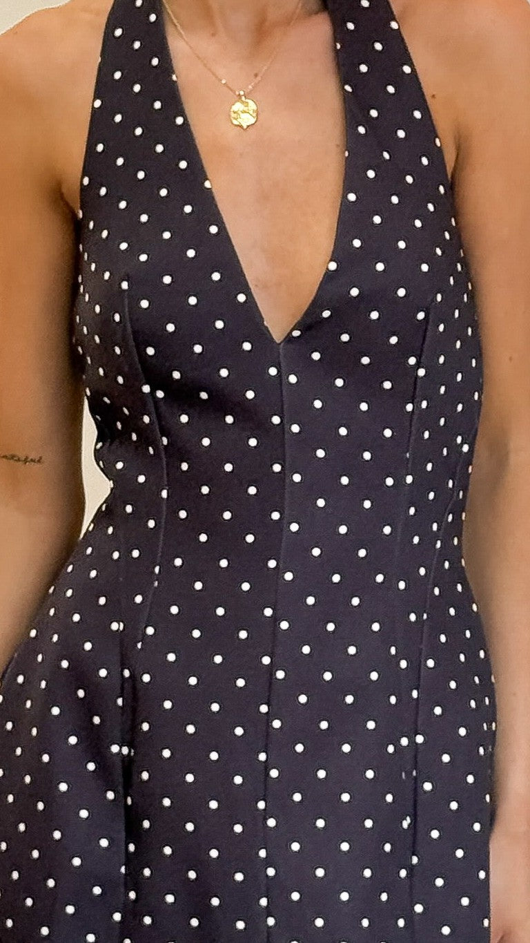 Lula Mini Dress - Brown Polka - Billy J