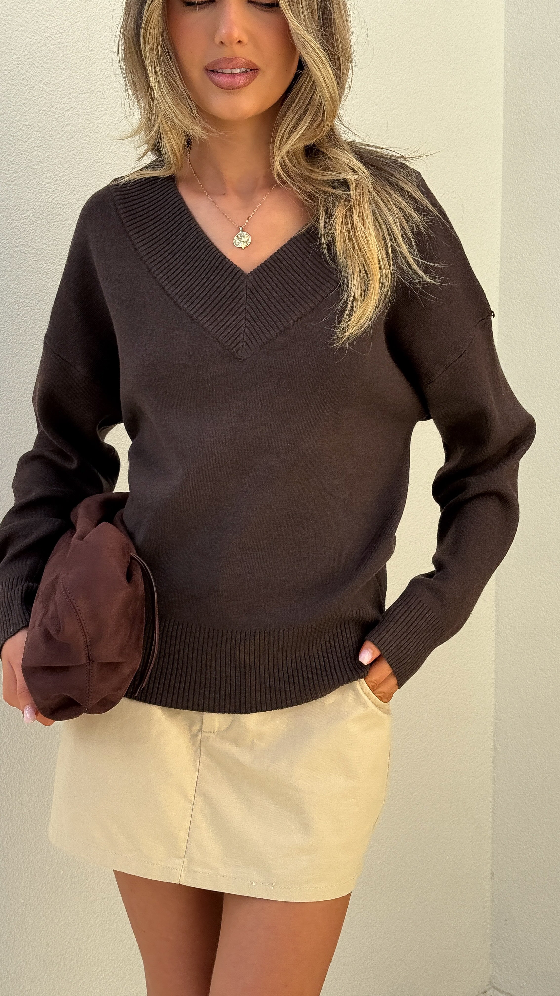 Sophie Knit Sweater - Chocolate - Billy J