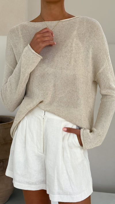 Load image into Gallery viewer, Lakoa Knit Top - Natural - Billy J
