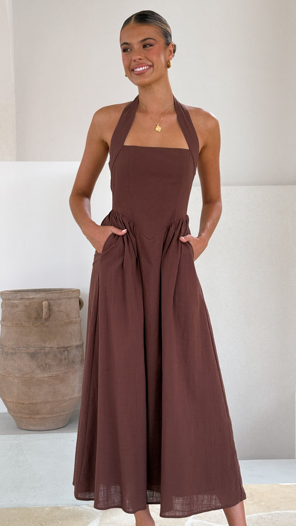 Caden Maxi Dress - Chocolate - Billy J