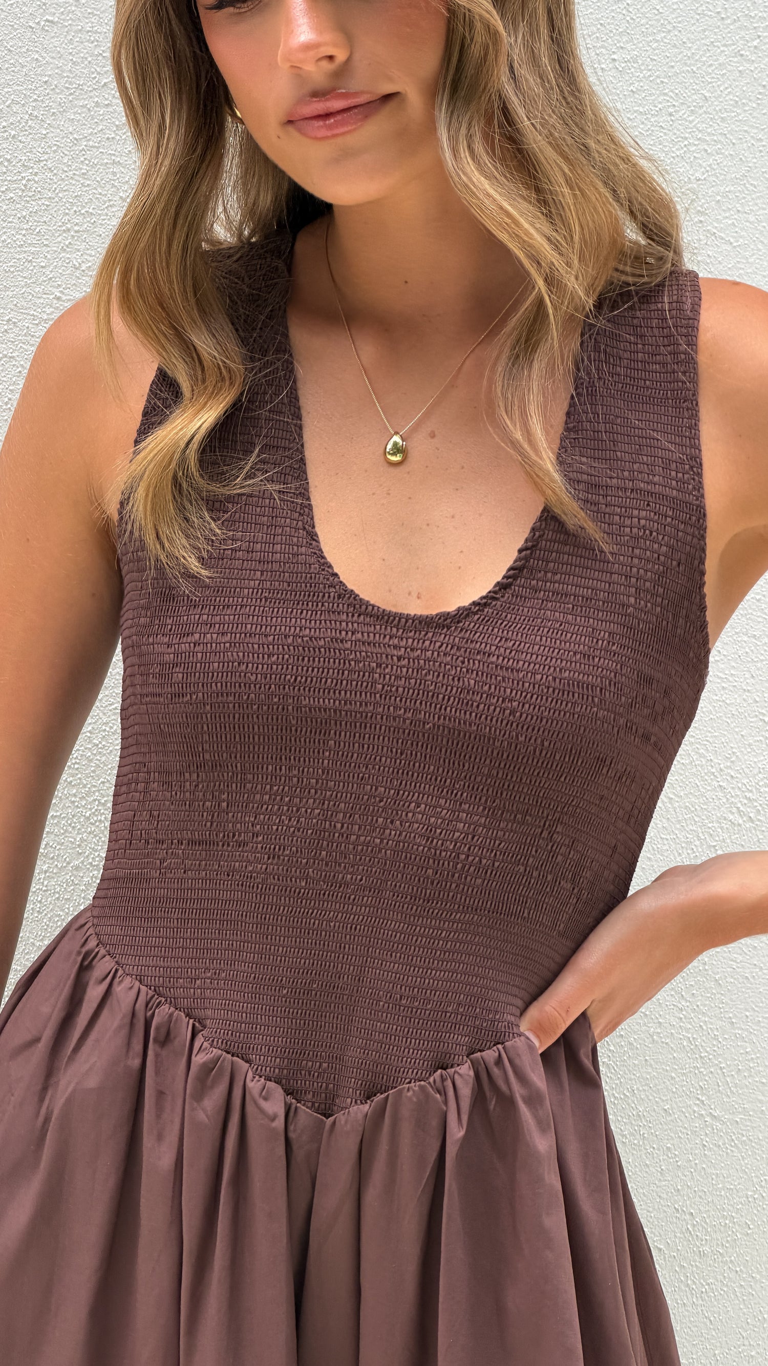 Amira Maxi Dress - Chocolate - Billy J
