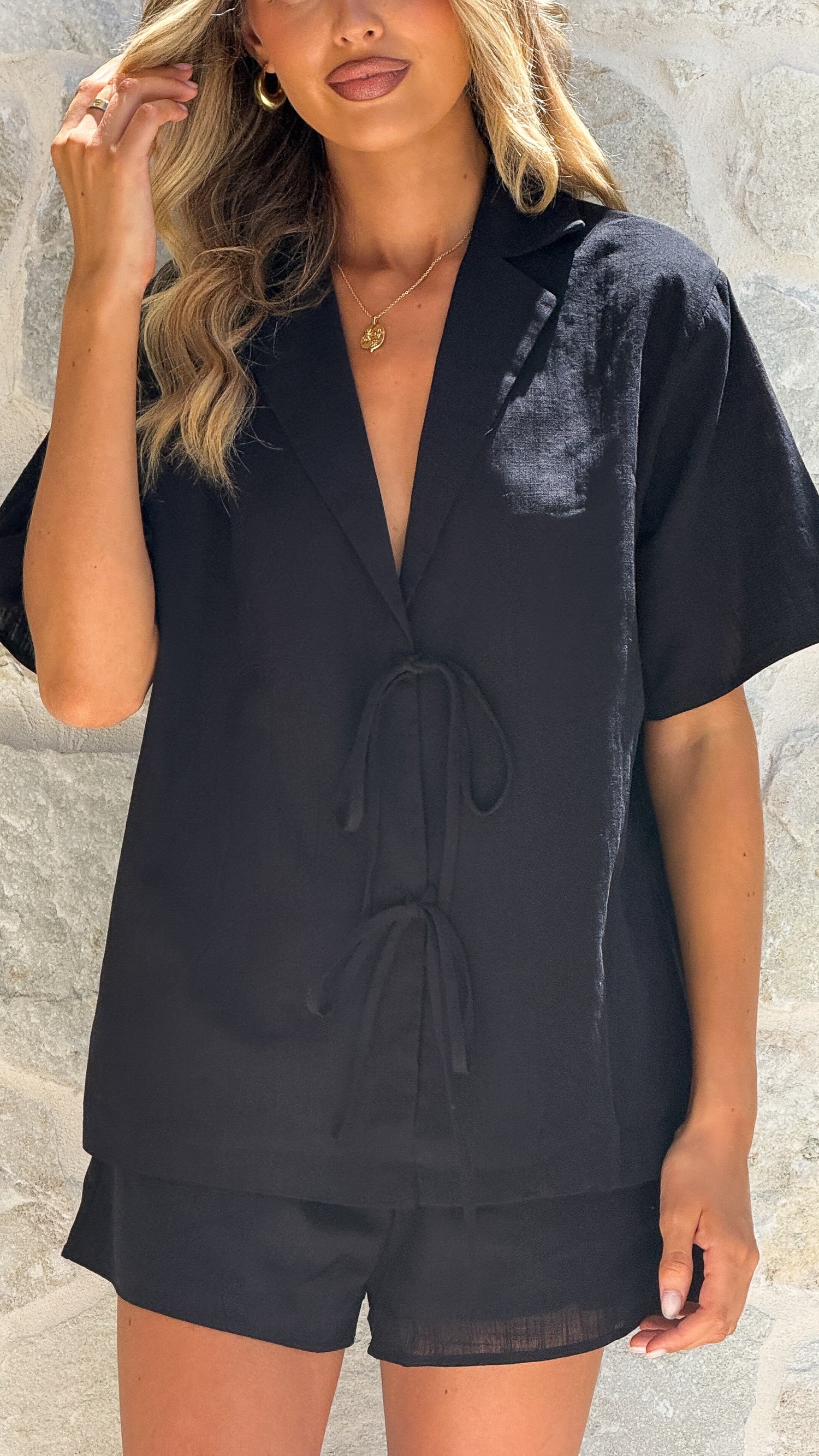 Vesper Top and Shorts Set - Black - Billy J
