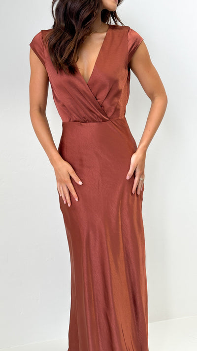 Load image into Gallery viewer, Selma Maxi Dress - Rust - Billy J
