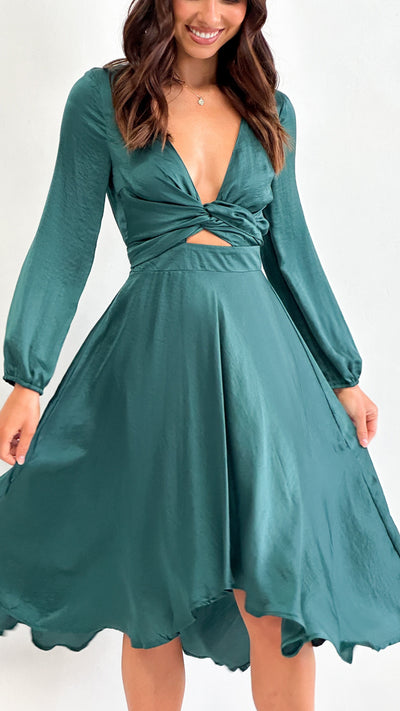 Load image into Gallery viewer, Starry Nights Dress - Emerald - Billy J
