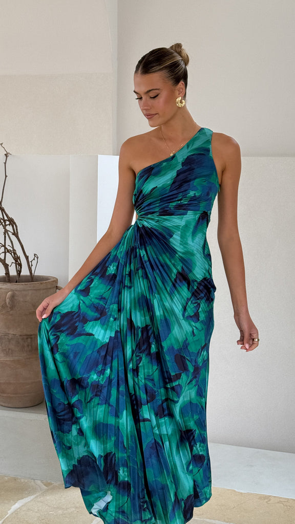 Laken Maxi Dress - Green Print - Billy J