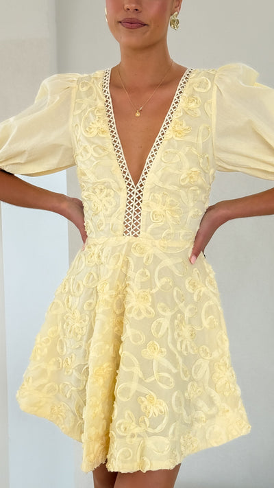 Load image into Gallery viewer, Calanthe Mini Dress - Lemon - Billy J
