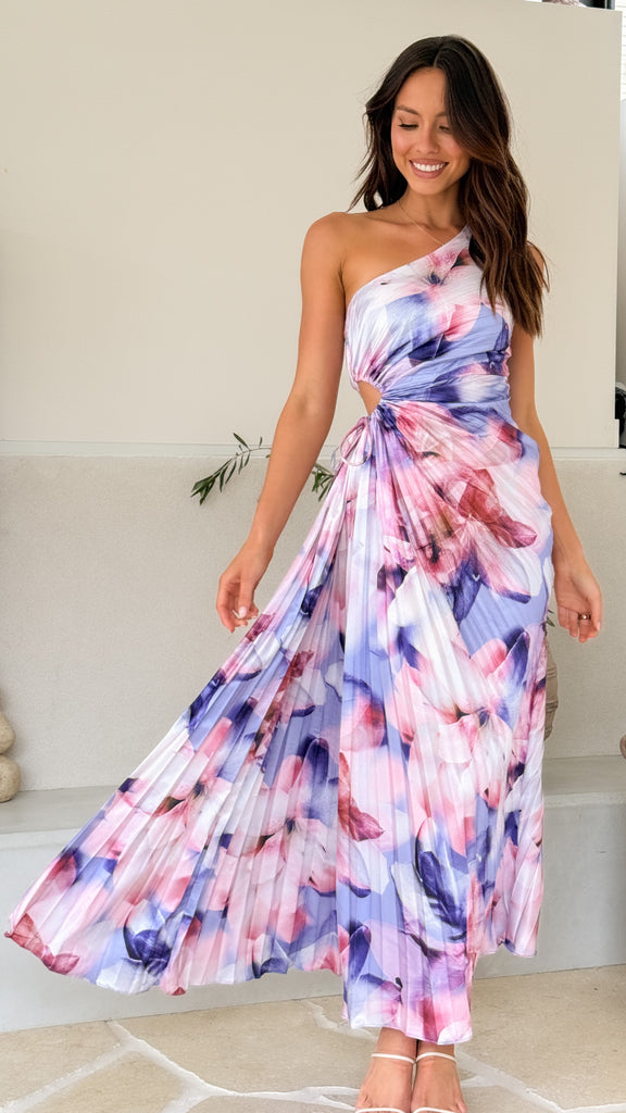 Laken Maxi Dress - Purple Print - Billy J