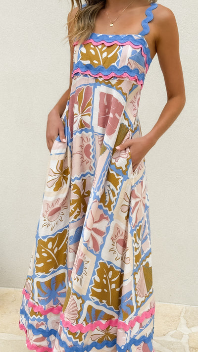 Load image into Gallery viewer, Arabella Maxi Dress - Bahamas Print - Billy J
