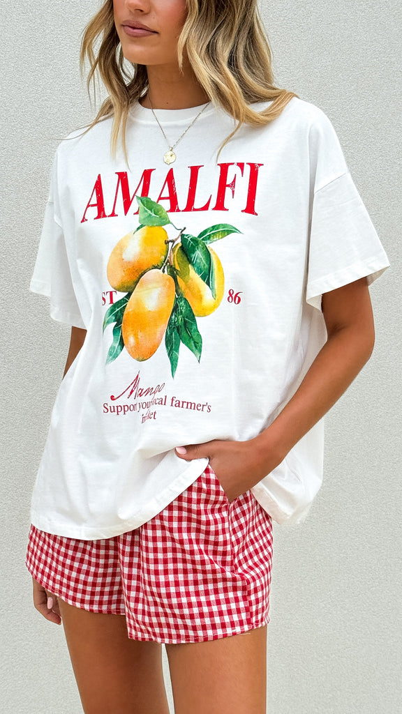 Amalfi Top and Shorts Set - Gingham Mango - Billy J