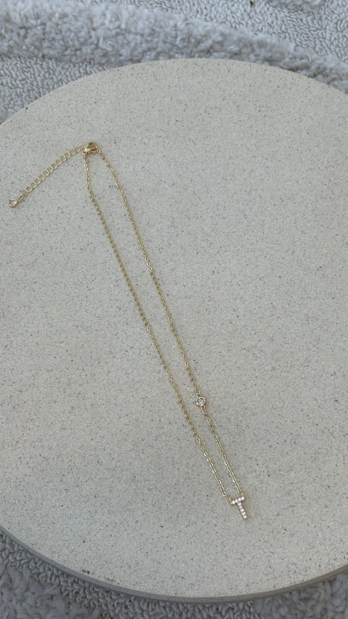 Ivy Initial Letter Necklace - T