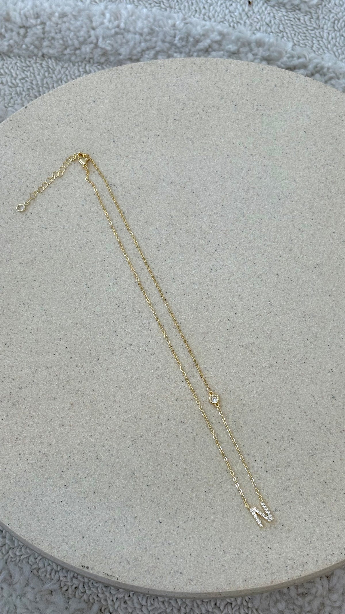 Ivy Initial Letter Necklace - N