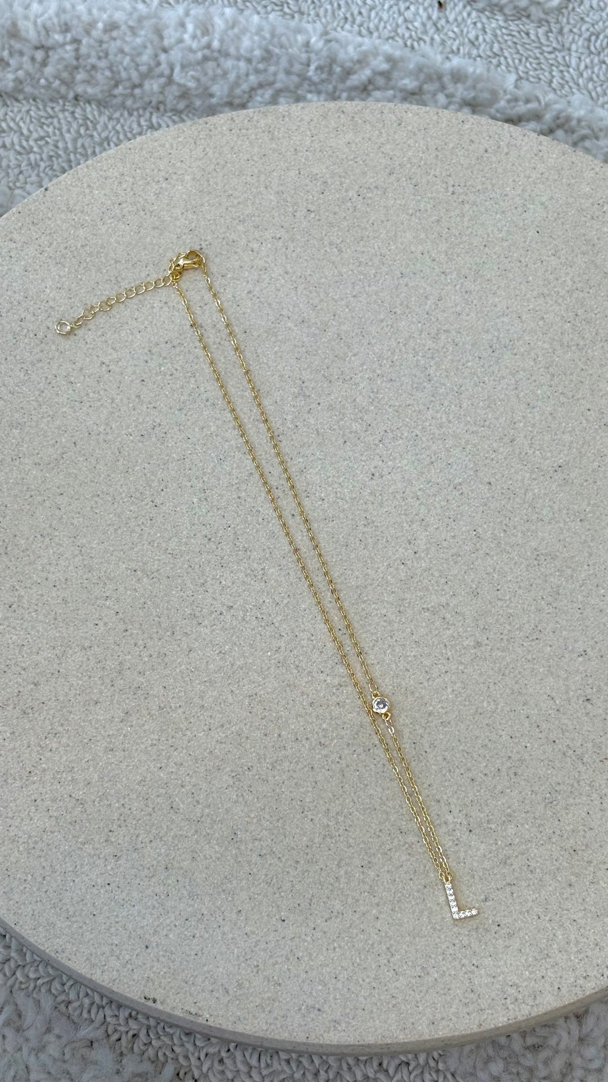 Ivy Initial Letter Necklace - L