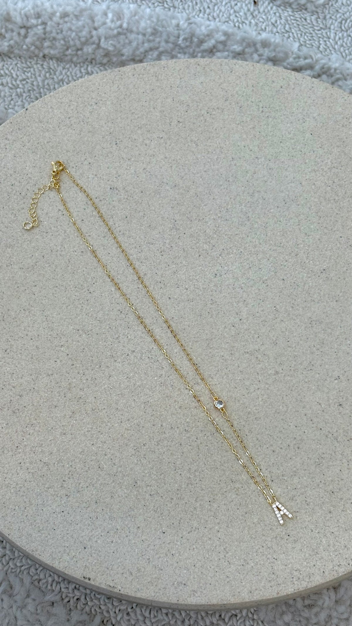 Ivy Initial Letter Necklace - A