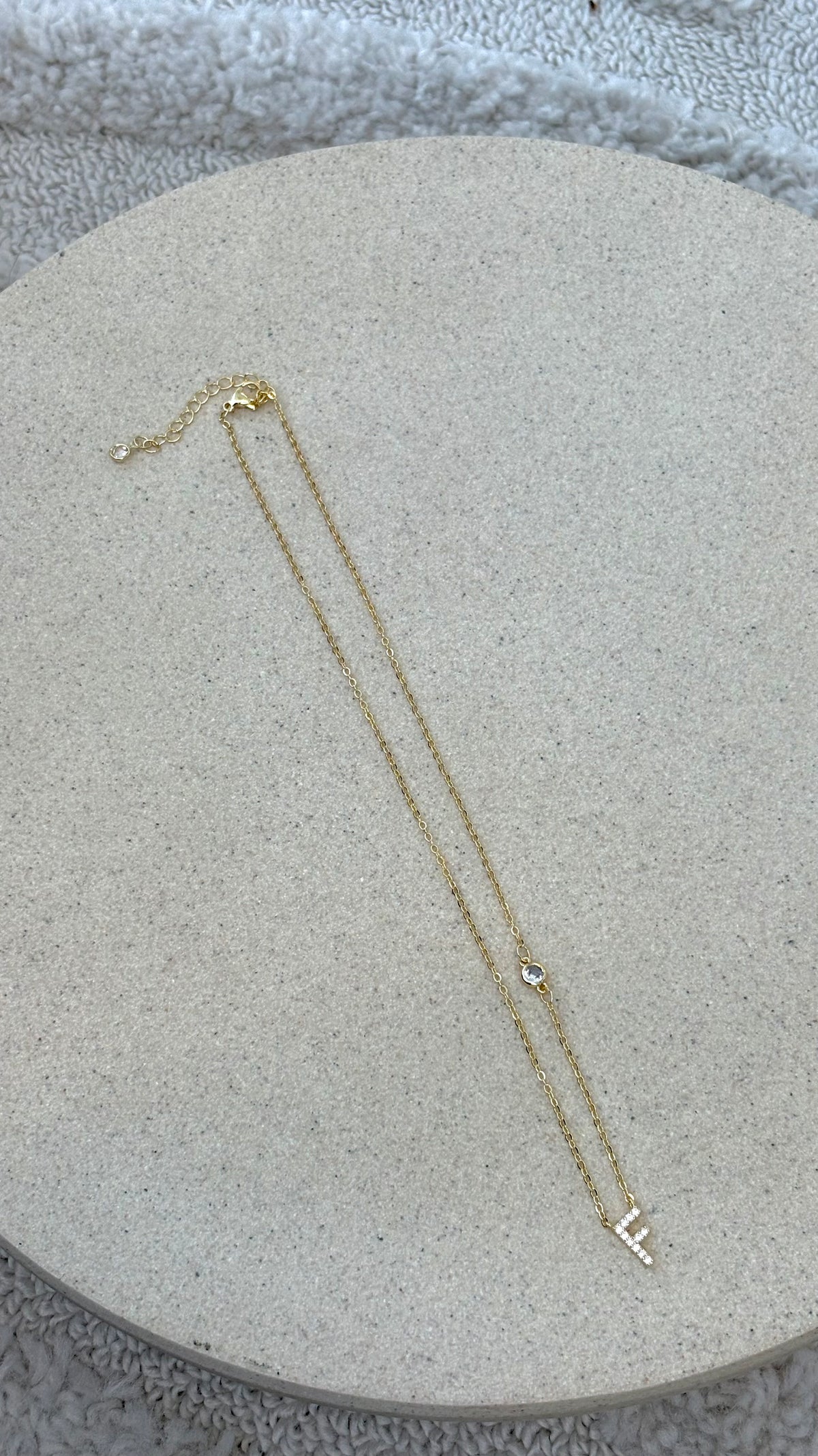 Ivy Initial Letter Necklace - F