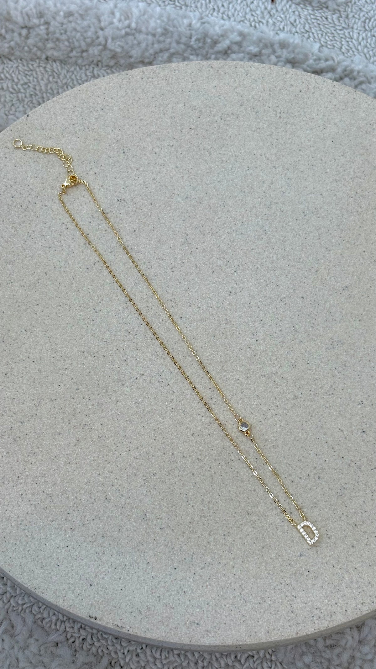 Ivy Initial Letter Necklace - D