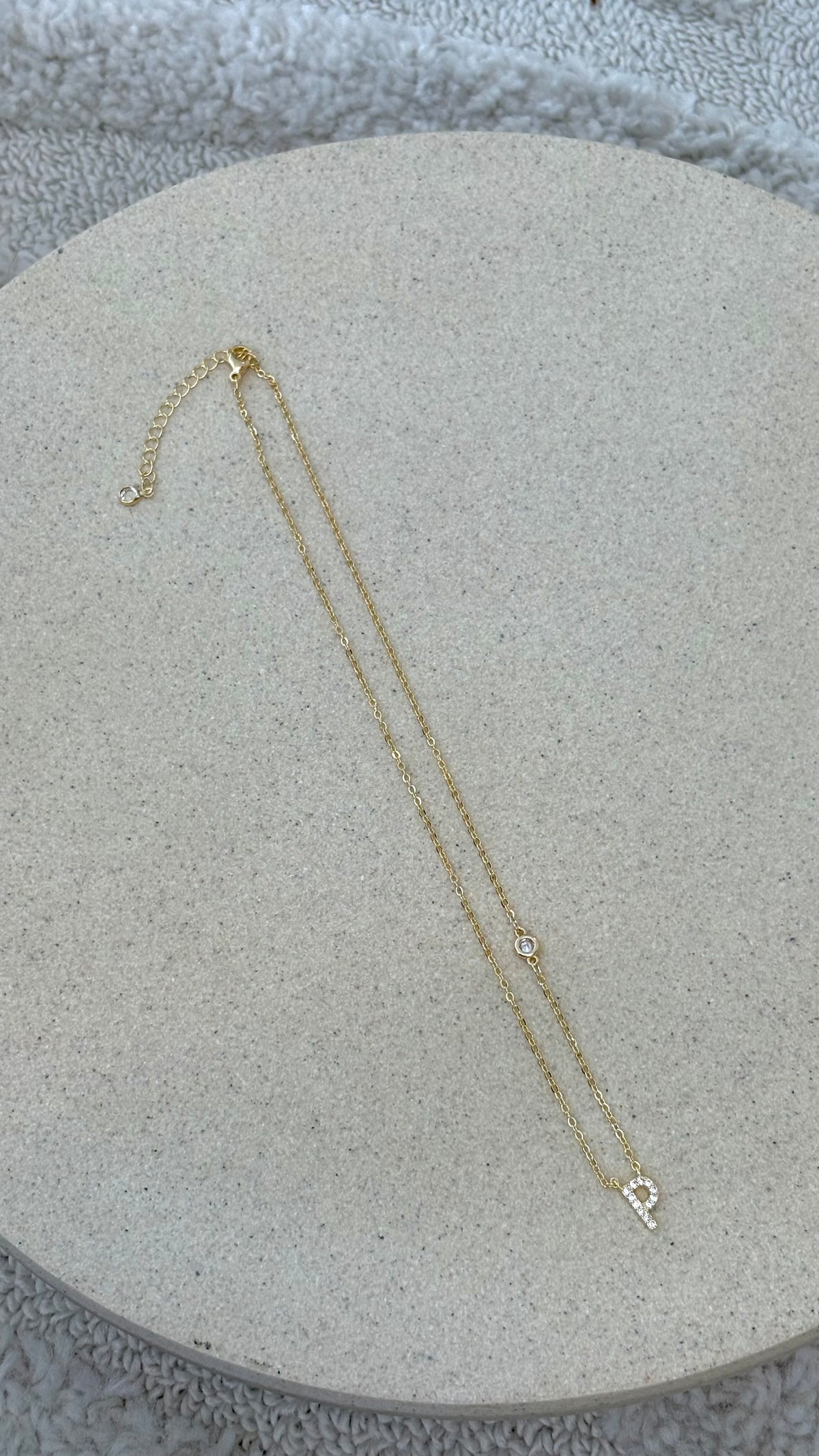 Ivy Initial Letter Necklace - P