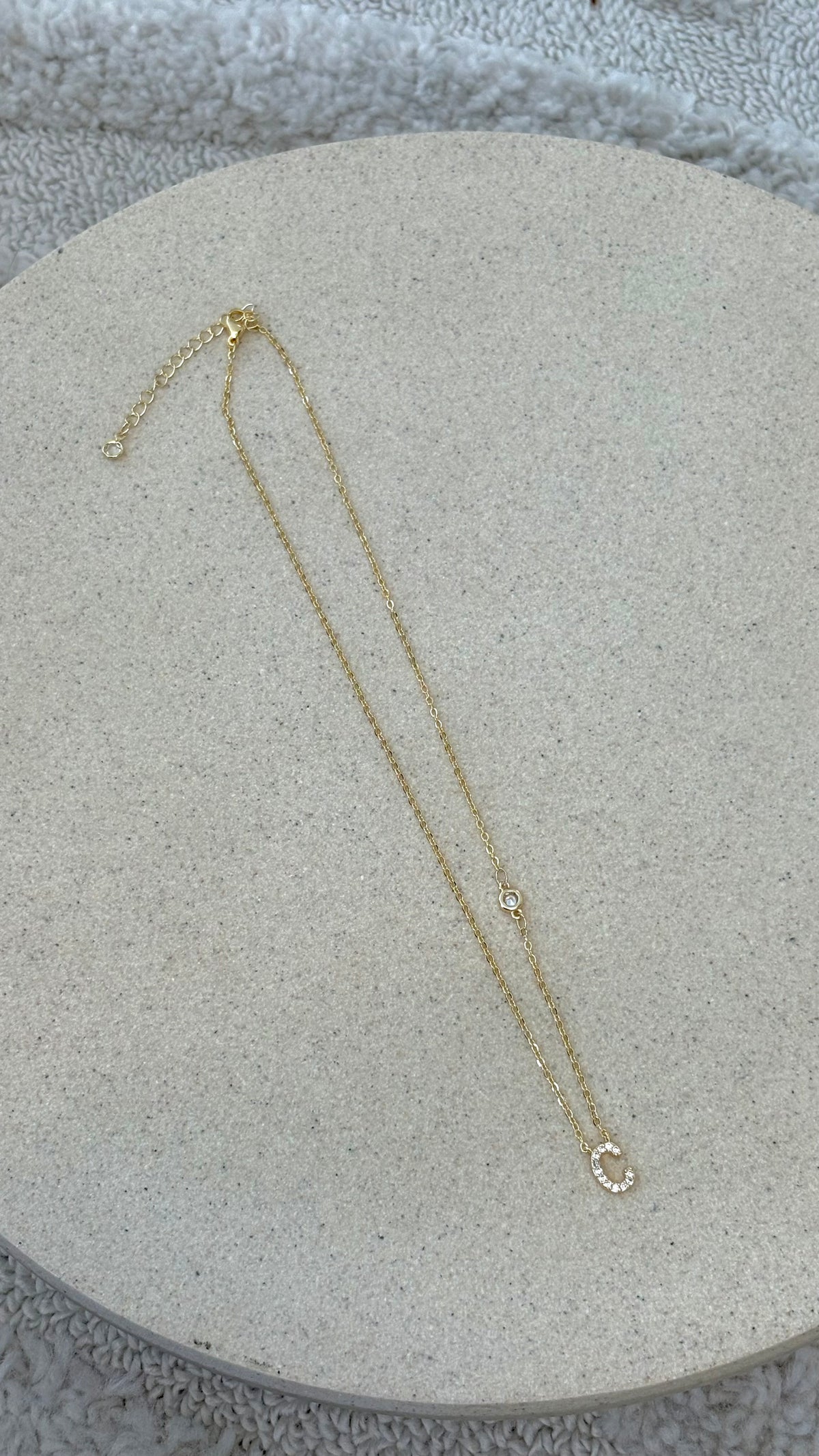 Ivy Initial Letter Necklace - C