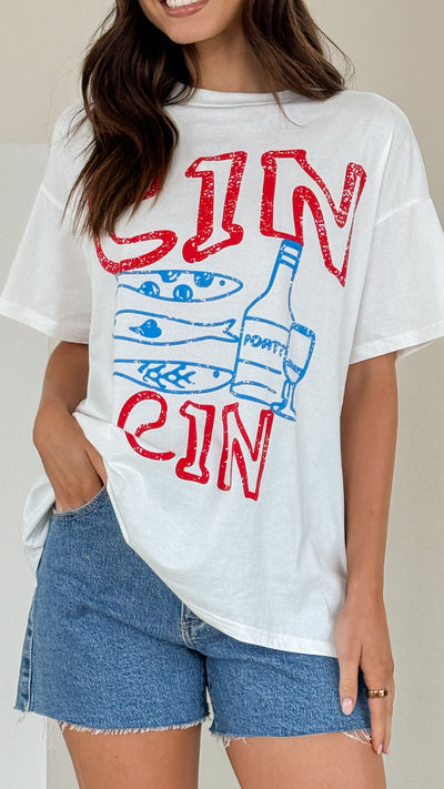 Load image into Gallery viewer, Cin Cin Tee - Red/Blue - Billy J
