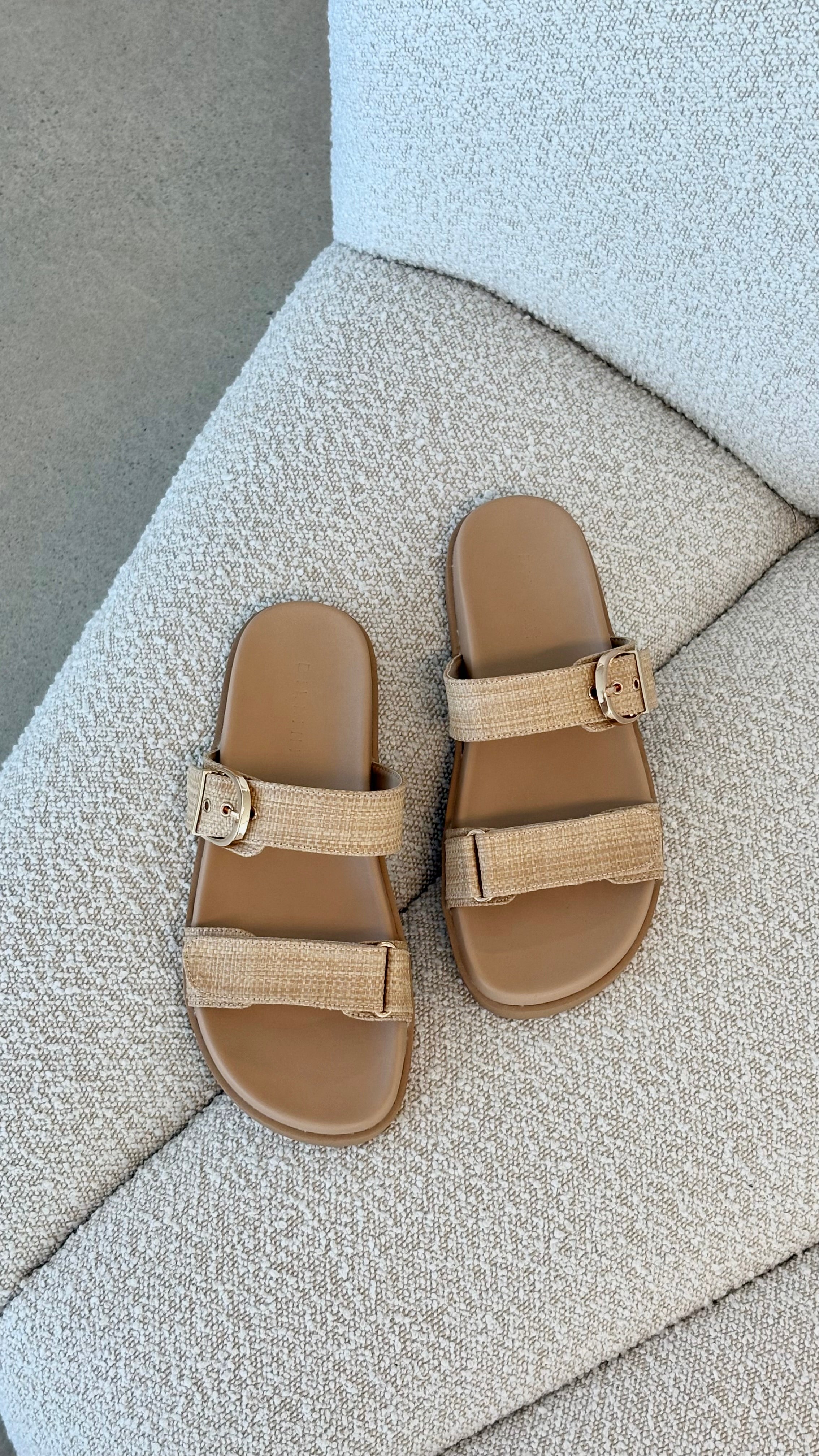 Aggie Slide - Natural Raffia - Billy J