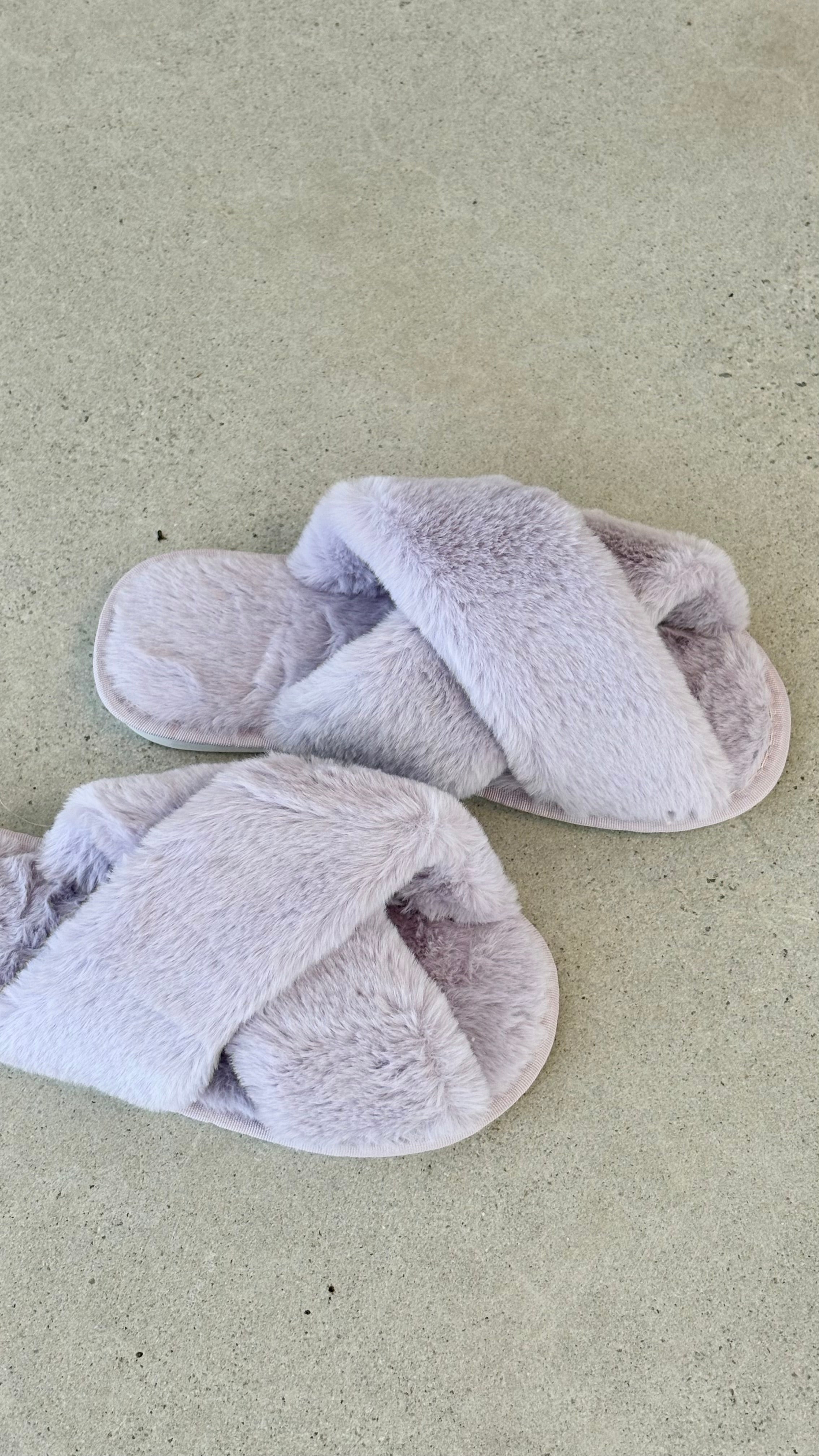 Jessica Fluffy Slippers - Lilac - Billy J