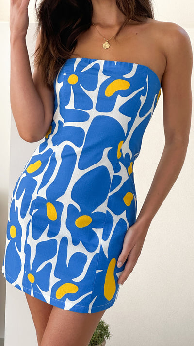 Load image into Gallery viewer, Danae Mini Dress - Blue Daisy - Billy J
