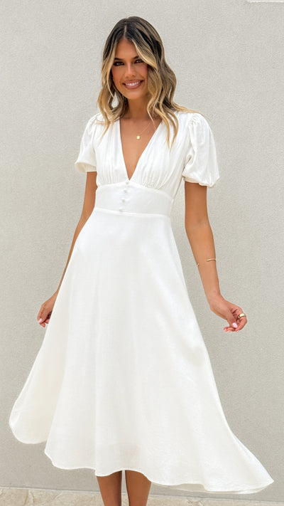 Load image into Gallery viewer, Melea Midi Dress - White - Billy J
