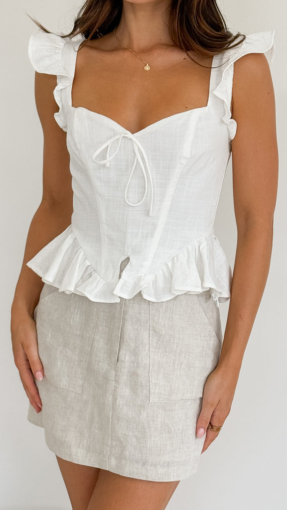 Uzima Frill Top - White - Billy J