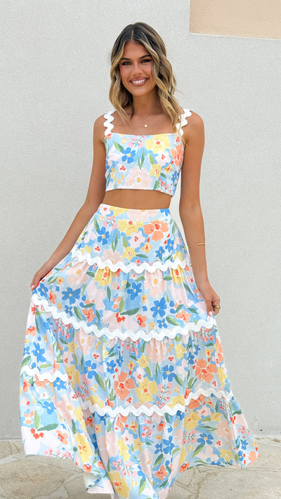 Load image into Gallery viewer, Sloane Maxi Skirt - Blue Summer - Billy J
