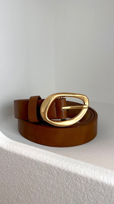 Load image into Gallery viewer, Jacory Belt - Brown/Gold - Billy J
