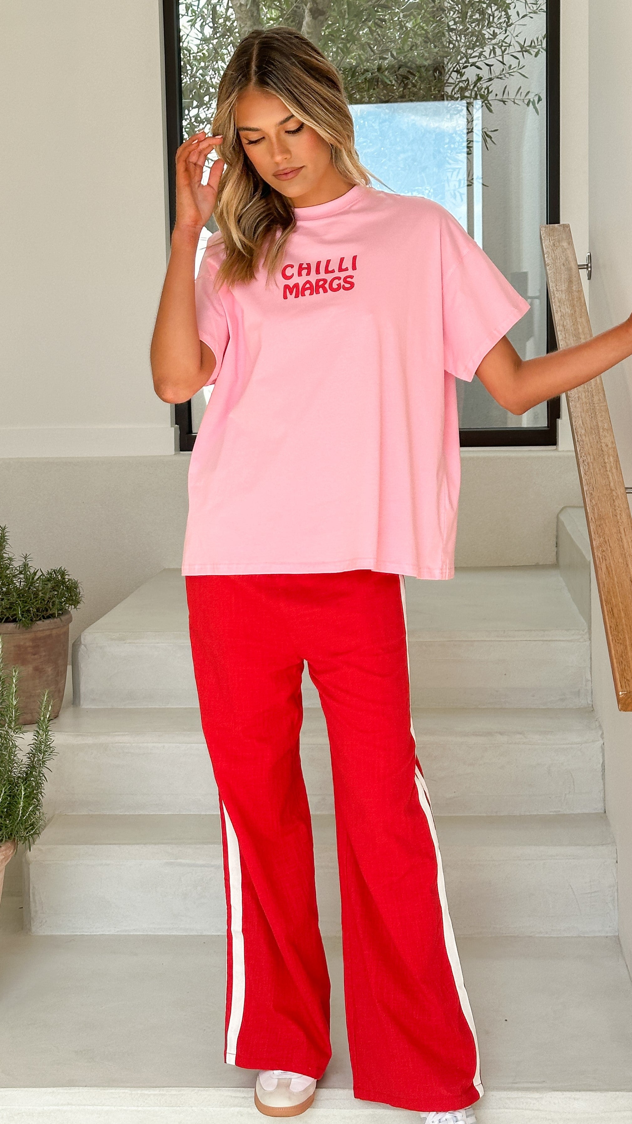 Chilli Margs Top & Pants Set - Pink/Red - Billy J