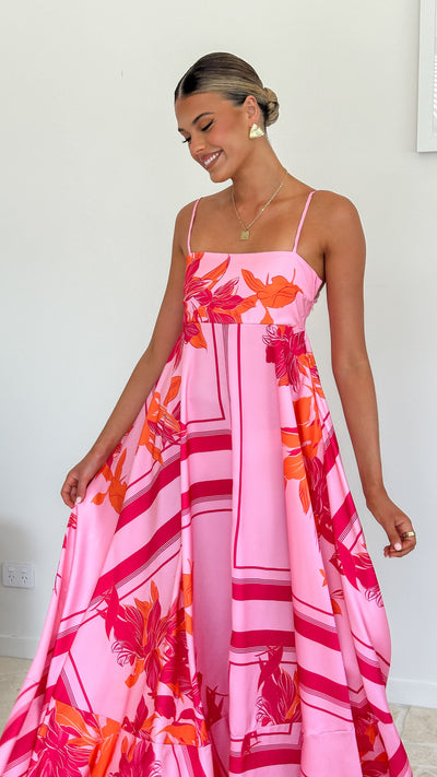 Load image into Gallery viewer, Kaethe Maxi Dress - Pink/Orange - Billy J
